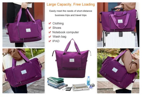 Limit Stock Available Folding Travel Bags Waterproof  for Women 2023 Large Capacity Multifunctional Travel Duffle Bags Handbag – Random Colour