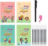 New Magic Practice Copybook 4Books+Magic Pen &10 INK Refill Book for Montessori Children